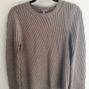 Lilla P Heathered Ribbed Crew Neck Sweater